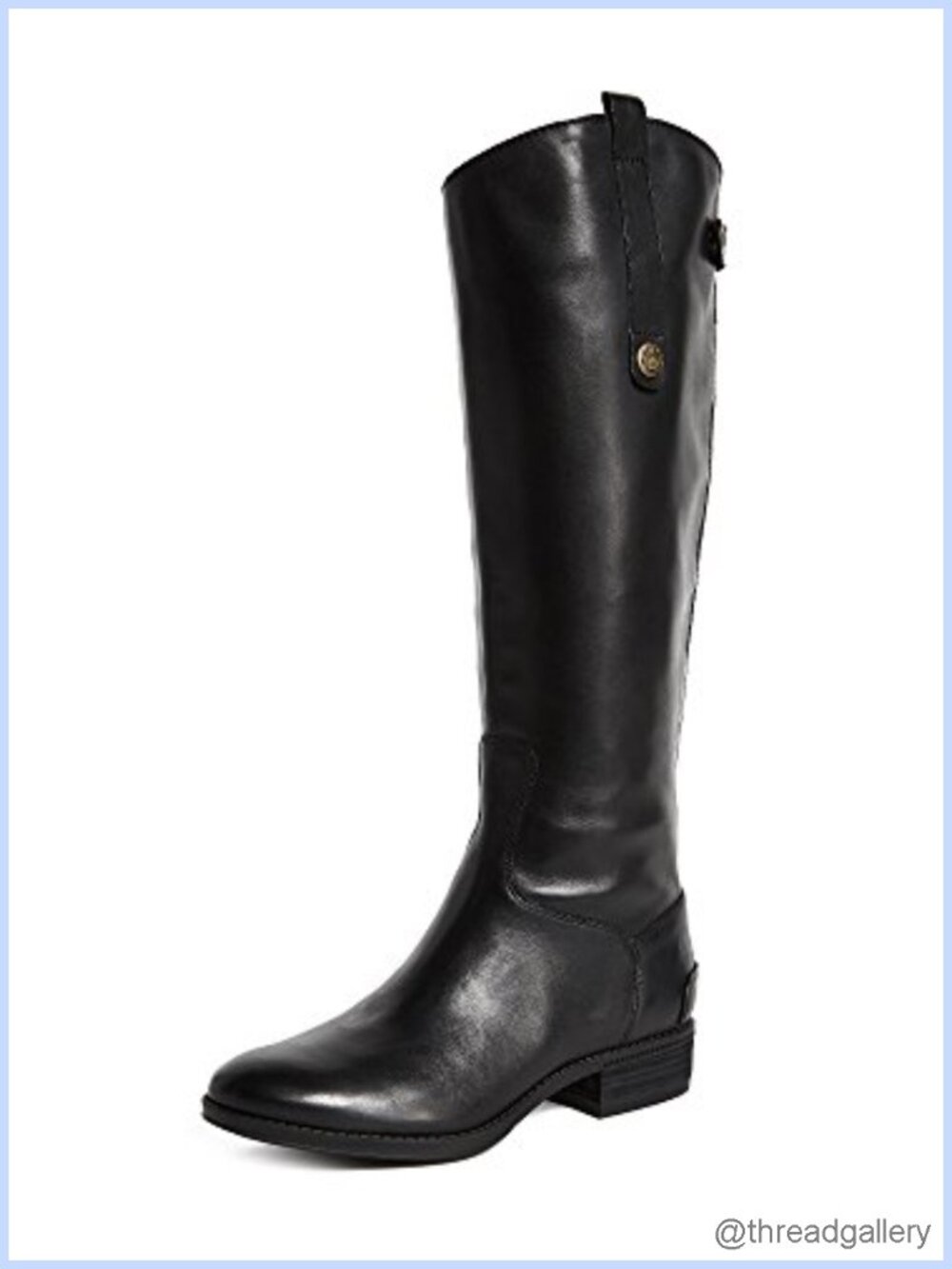 Sam Edelman Penny 2 Wide Calf Leather Riding Boots Round Toe